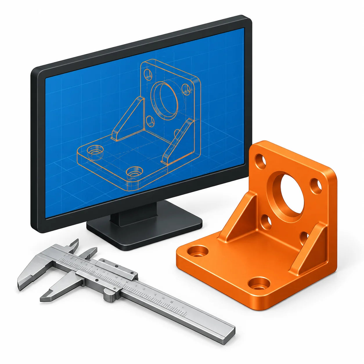 CAD model and physical part